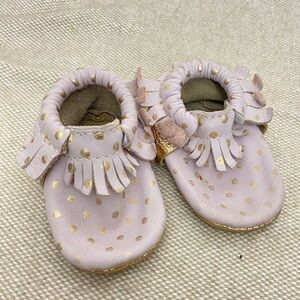 Freshly picked leather baby booties shoes